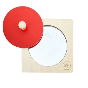 Baby Montessori Toy Puzzle, Tummy Time Mirror for Newborn Brain Development